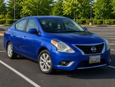 2016 Nissan Versa blue sedan rental near BWI Airport